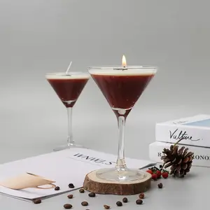 Hazelnut Wine Glass Candle Cozy Scented Candle for Home Decor in Stylish Wine Glass Shape Ideal for Enhancing Room Ambiance Decorative Ornaments