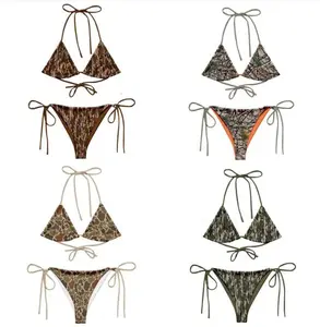 [Today Deal] Bundle Camouflage Duck Matching Couple Swimsuit Set, Women's Bikini Sets Two Piece Swimsuit, Camo Hunting Matching Bikini Sets, Summer Beach Vacation Outfit for Him and Her, Gift for Him and Her