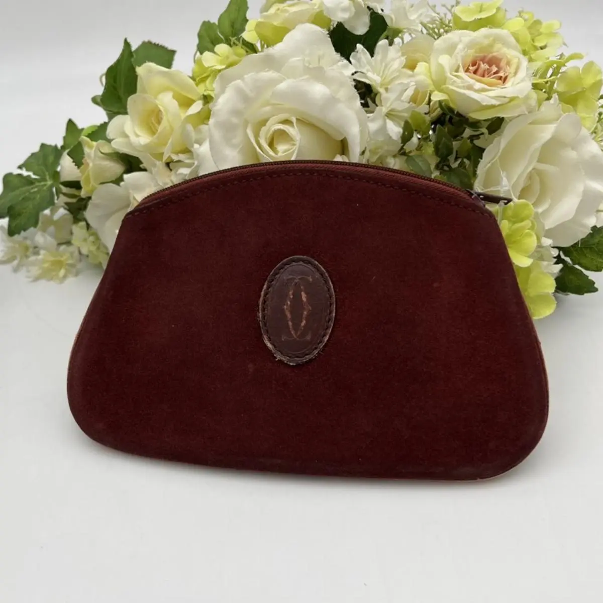 Pre-owned Cartier As Shown Mini Bags Must de Bordeaux Suede Clutch Bag lo2107hh