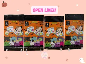 Squishmallow Halloween Trading Cards with Exclusive Parallels & FREE Mini Figures - Collectible 3-Pack Booster Box for Halloween Enthusiasts