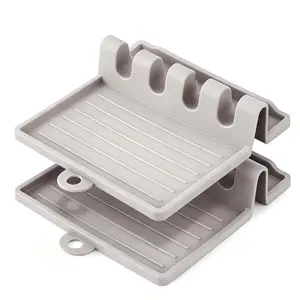 2-Piece Kitchen Utensil Holders, High-Temperature Silicone, Water-Drop Pad, BPA-Free, Suitable for Stove, Includes Soup Spoons, Tongs, Pans