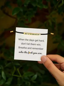 Overcome difficulties - DON'T LET THE HARD DAYS WIN stretchable tubular bracelet, perfect gift for a friend.