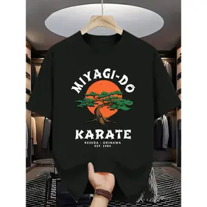Miyagi-Do Karate Reseda-Okinawa EST.1984 Men's Graphic T-Shirt – Retro Martial Arts Cobra Kai Inspired Design, Soft Crew Neck Tee for Sports & Casual Everyday Wear