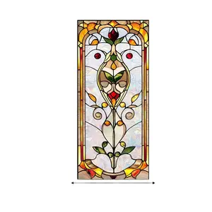 European Artistic Stained Glass Window Film, Reusable Non-Stick Decorative Stickers for Bathroom Bedroom Living Room Windows