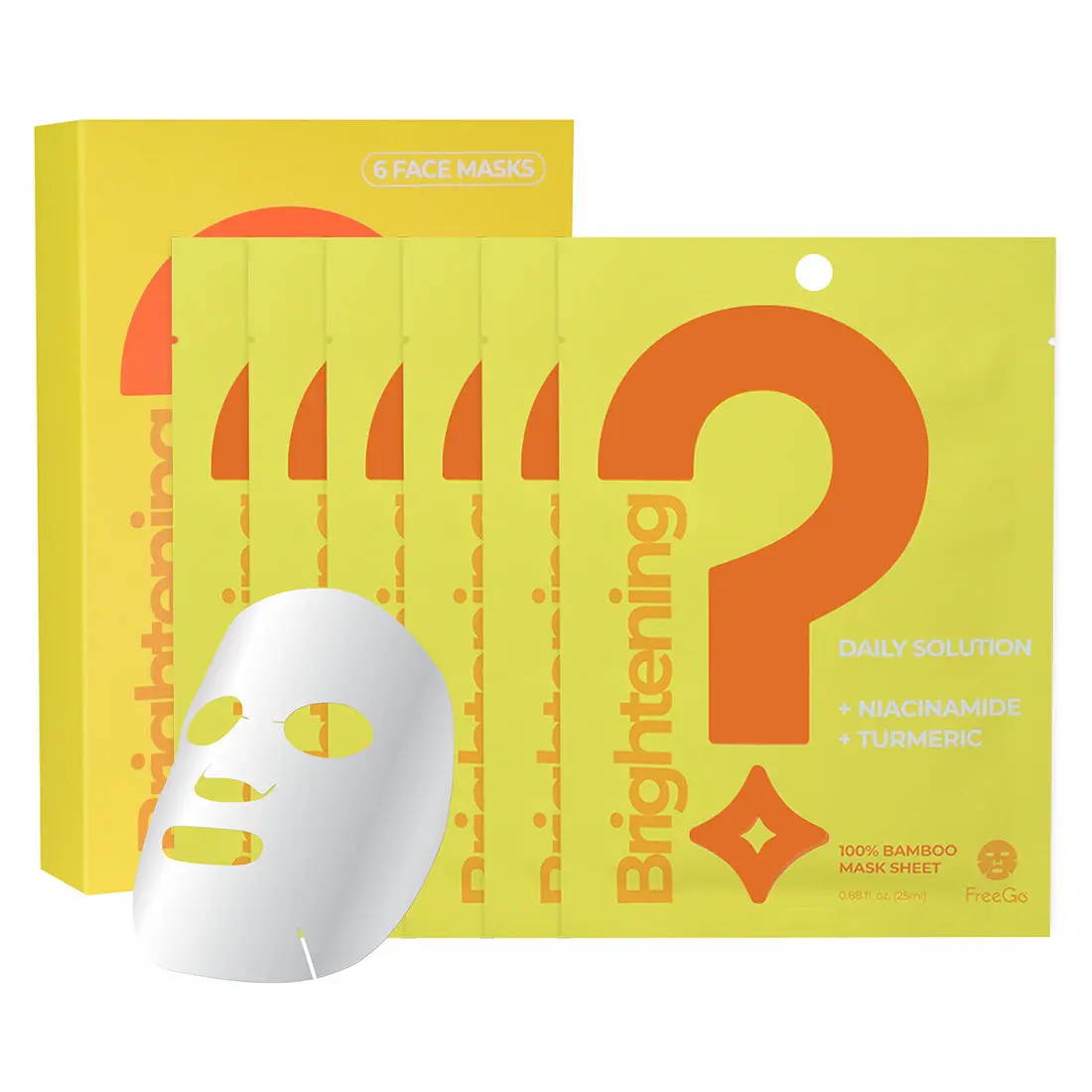 Brightening Daily Solution Niacinamide Turmeric Facial Mask Sheet (6 Masks)