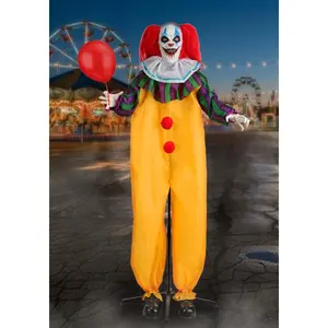 5.5FT Nickles the Nightmare Clown Animatronic Decoration - Scream Saver