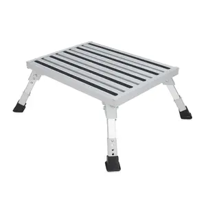 Camco Folding Aluminum Step Stool, Adjustable Height for RV and Trailers, Silver Camco Folding Aluminum Step Stool, Adjustable Height for RV and Trailers, Silver