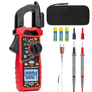 Digital Clamp Meter Multimeter with D-Shaped Jaw for  Current & , Auto-ranging 4000 Counts  Tester with Flashlight Backlight, Measuring Temperature Continuity Diode NCV