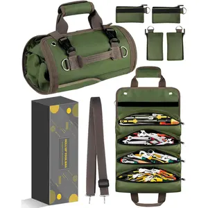 Tool Bag Roll Up Organizer - Christmas Birthday Gifts Stocking Stuffers for Men Dad Father Husband Boyfriend Him, Mechanic Electrician Plumber Handyman Gardening Construction Car Motorcycle Gifts