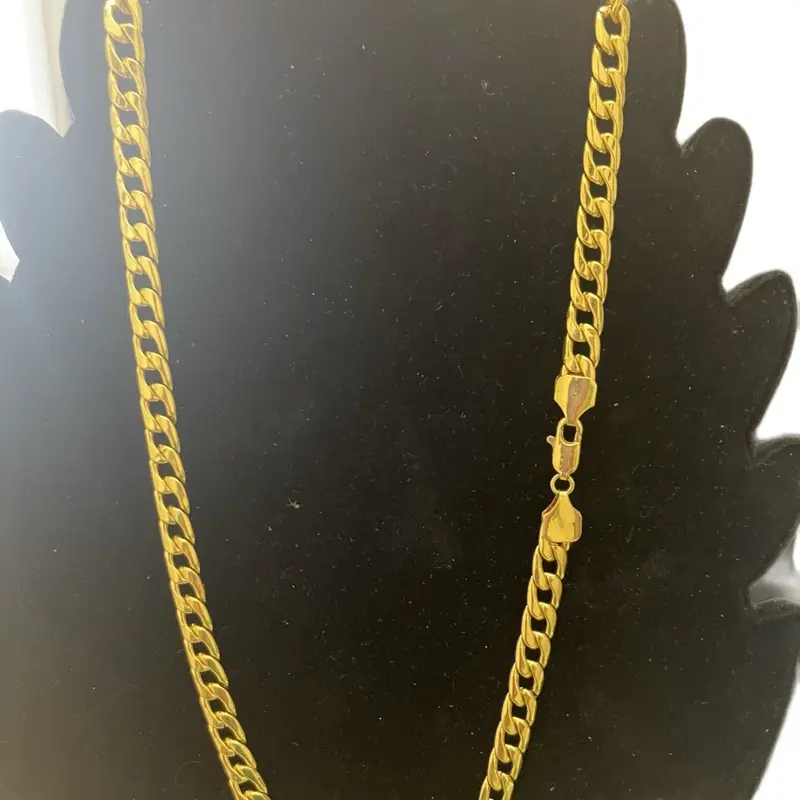Xuping Necklace Laminate Gold - Simple Gold Chain for Daily Wear Minimalist Design Everyday Jewelry