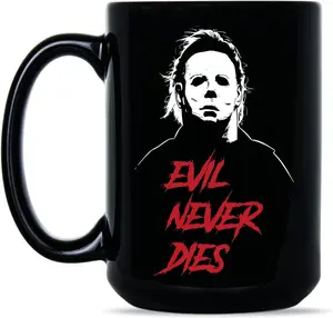 Horror Movie Coffee Mug - Halloween-Themed Ceramic Cup for Spooky Season Fans Classic Drinkware