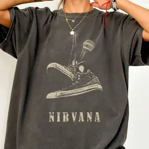 Nirvana band T-shirt, vintage band T-shirt, 90s rock music shirt, grunge rock shirt, loose fit unisex T-shirt, alternative gift for music fans, women's top, men's top, gift