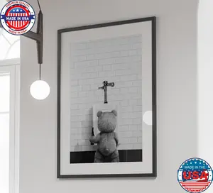 Ted Movie Bathroom Poster, Bar Cart, Funny Bathroom Wall Art, Tv Show Poster, Kids Bathroom Decor,