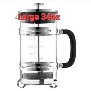 French Press Coffee Press Maker 34 Ounce 1 Liter Glass