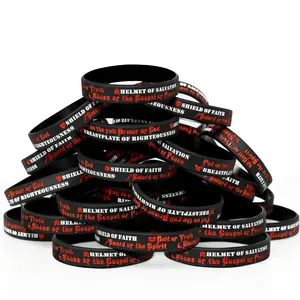 Armor of God Silicone Wristband Bracelets Ephesians 6: 10-18