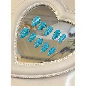 Chic square press on nails for everyday elegance | Silicone Practice Hand for Nail Art | 24PC short fake nail bedazzled kit,handmade acrylic nails
