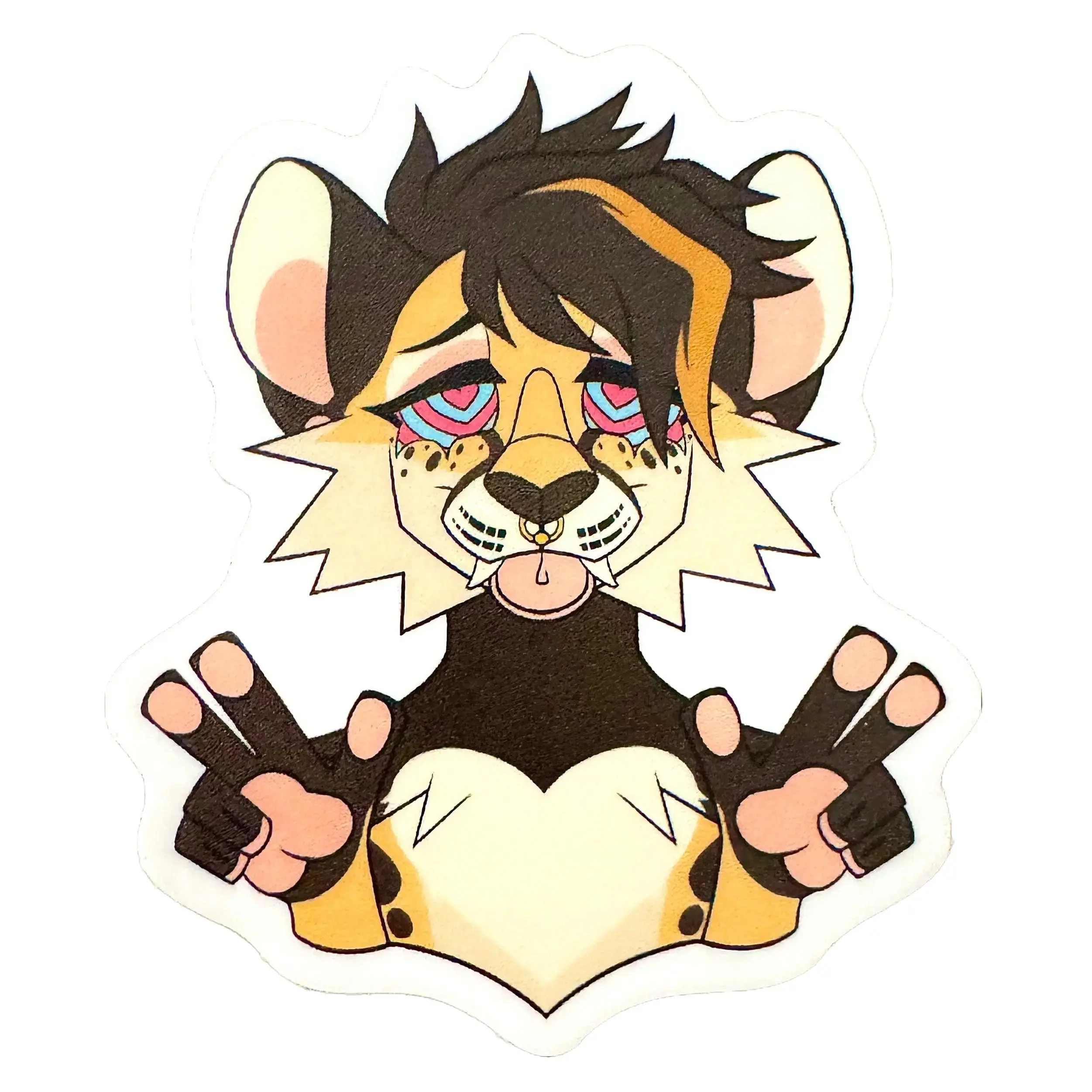 Hypnotic Zira Cheetah Furry Fursona Matte or Holographic Vinyl Sticker