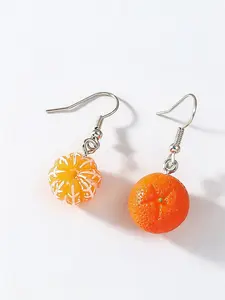 Cute Funny Earrings for Women, Fun Dangle Ear Jewelry (tangerine Shape), Perfect Birthday Gift, Unique and Playful Accessory