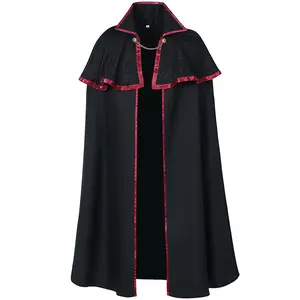 Regal Medieval Cape with Chain and Shoulder Pads - Perfect for Drama & performance