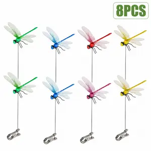 8PCS Dragonfly Garden Stakes – Outdoor Mosquito Repellent Fake Dragonflies for Yard & Garden