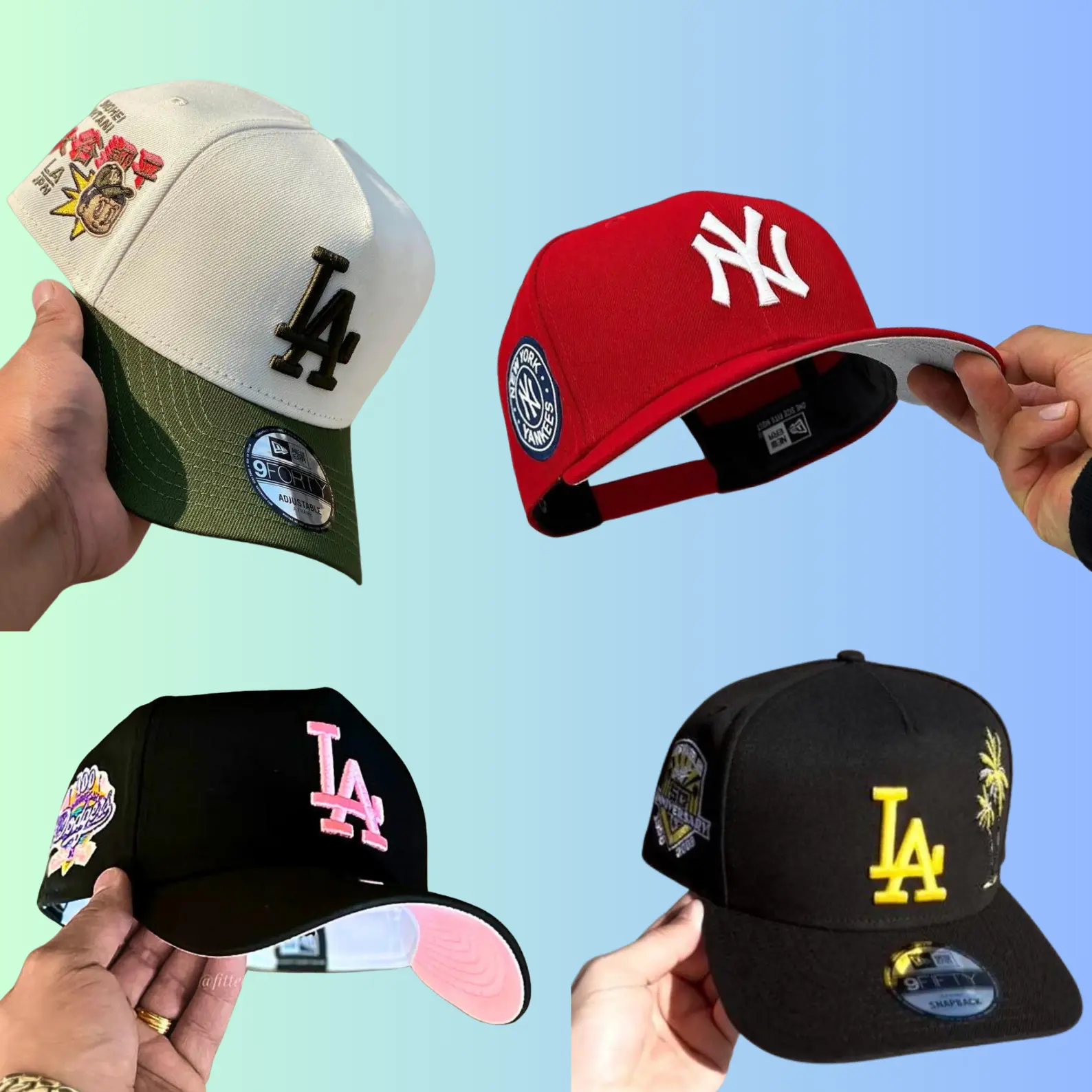 New Era MLB NY Yankees LA Dodgers Baseball Cap – Premium 9FORTY & 9FIFTY Inspired Hat for Men & Women, Adjustable Snapback & Fitted Styles, Embroidered Team Logo, Curved & Flat Brim, Vintage Streetwear, Hip Hop Fashion, Sports Fan Gear