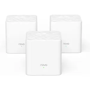 Tenda Nova Mesh Wifi System - Covers 3500 Sq.Ft - AC1200 Dual-Band Mesh Network for Home Internet - Parental Control - 3-Pack Tenda