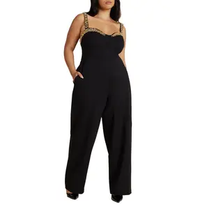 ELOQUII Women's Plus Size Metal Drama Jumpsuit