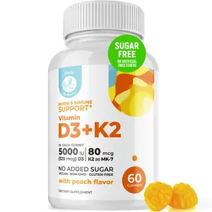 DR. MORITZ Vitamin D3 Gummies (5000 IU) with K2 - for Adults and Kids - Vitamin D3 K2 Gummies for Immune Support & Bone Health - Vegan, Sugar Free, Gluten Free (60 Count)