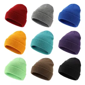 Beanie Hat Cap Plain Knit Ski Skully Cuff Winter Warm Slouchy Men Women Solid Fashion Knitted hat