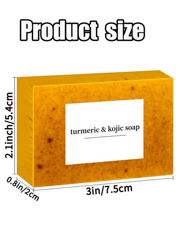 LMMAKE Natural Turmeric Kojic Acid Soap Bar - Triple Action Formula for Brightening Smoothing & Deep Cleansing Skin Reduces Dark Spots Improves Texture for Morning Night Facial Body Care