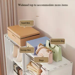 5-Tier Multi-Functional Storage Organizer, Simple Assembly Minimalist Cabinet, Dustproof Wardrobe & Bookshelf, Multilayer Shelf, Space-Saving Home Furniture for Bedroom, Living Room, Office & Dorm, Practical Storage & Nice Holiday Gift