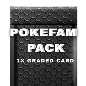 Pokefam Pack- 1 Guaranteed Graded Card- Bubble Mailer - Black Circular Design, Premium Protection, Durable & Eco-Friendly, Ideal for Letters & Documents, Secure Closure, Absorbs Shocks