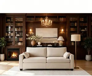 Modern Loveseat Sofa, Indoor Living Room Furniture with Removable Cover, Solid Wood Frame, Soft Spring Cushion, Wide Armrests for Home Use