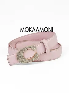 Women's Fashion Artificial Brickstone Belt, Trendy Casual Waistband for Jeans and Dresses, All Seasons Foam Bag Design, Rhinestone Buckles Belt