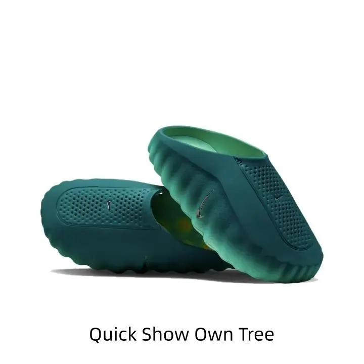 All-match Household Bath Slippers, Deep Sage Green Smooth EVA Vent Design, Lightweight Arch Support Non-leaking Water Outsole