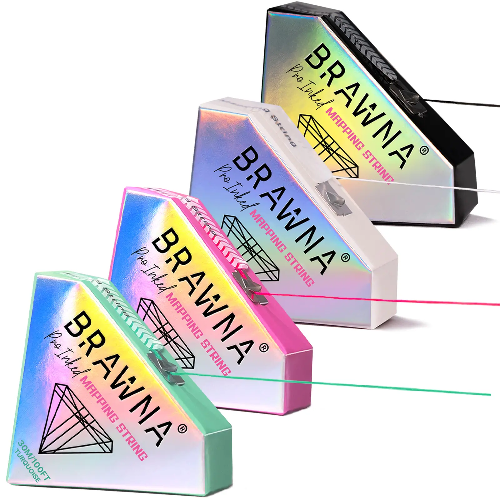 4 Pack - Black, White, Pink, Turquoise