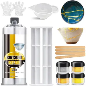 Kintsugi Repair Kit  &  -  Safe Ceramic Glue for Broken Pottery, Porcelain, Bowls, Glass |  Kintsugi Glue  for Beginners Restoring Meaningful Gifts, 50ml