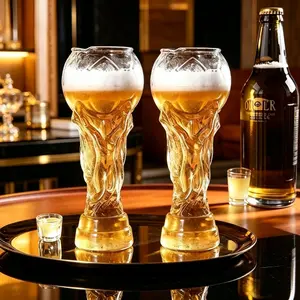 Beer Glass, 800/600ml Soccer Cup Shaped Drinking Cup for Viewing Parties, Suitable for Game Days, Parties, and Event Gatherings, Gift for Father