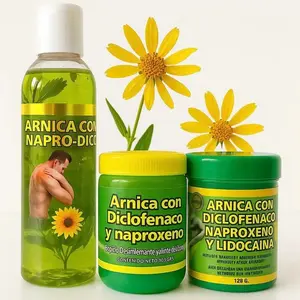 (3 models) Combo Pack Extra Arnica pomada muscular +Arnica Y Lidocaina Balsamo extra fuerte cream 125g + Arnica Massage oil – 125g | Soothing Full-Body Care pomada de árnica con diclofenaco y naproxeno Cosmetic
