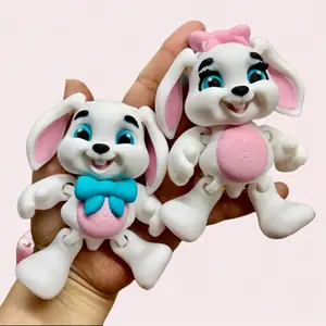 3d printed handmade articulated Bunny Bunnies Boy or girl PLA plastic Figurine Decoration Decor Gift Room