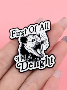 Screaming Opossum&Quotations Cartoon Animal Design Zinc Alloy Metal Brooch Pin, Button Pins, Fashion Accessory Jewelry Jewellery for Backpack Sweater Coat, Perfect Gift for Friends