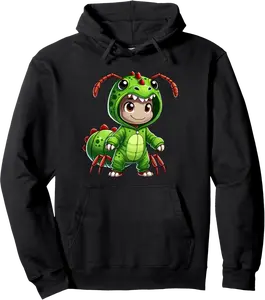 Ant Wearing Dinosaur Costume Halloween Cosplay T-Rex Pullover Hoodie - Tomasleza Shop 55B0F2JMS2NK