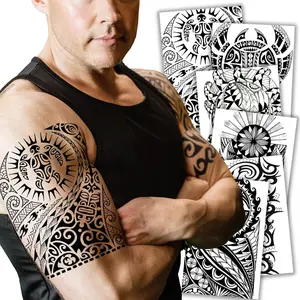 6 Temporary Tattoo Stickers, Totem Fake Tattoos, Waterproof Adult Tattoos, Western Gothic Watercolor Styles, Unisex Daily Party Use