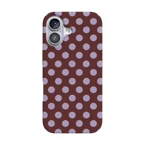 Casely iPhone 17 Case | Spotted in SoHo | Burgundy Polka Dot | Compatible with MagSafe | Classic Ultra Thin Design