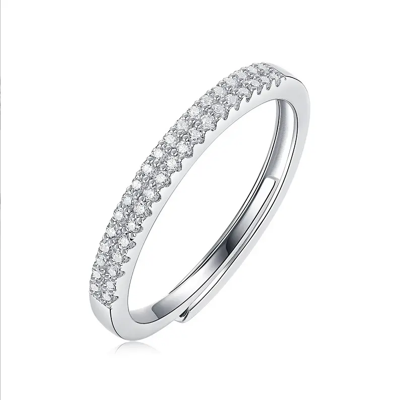 Women's S925 Silver Moissanite Ring Set - D Color Brilliant Shine, Non-Fading, Stackable Round Rings, Luxury Jewelry Stack for Daily Wear, Hip-Hop, Unisex Style, Rings For Women