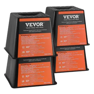 Summervibes VEVOR Trailer Jack Block, 6000 lbs Capacity per RV Leveling Block, High-quality Polypropylene RV Camper Stabilizer Blocks, RV Travel Accessories Use for Any Tongue Jack, Post, Foot, 5th Wheels, 4-Pack