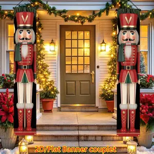 Christmas Decoration Set, Santa Claus & Snowman Banner, Indoor Outdoor Xmas Decorations, No Power Required, Perfect for Holiday Season