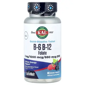 KAL B-6 B-12 Folate, Natural Mixed Berry, 60 Micro Tablets