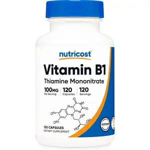 Nutricost Vitamin B1 (Thiamine) 100mg, 120 Capsules - Gluten Free and Non-GMO