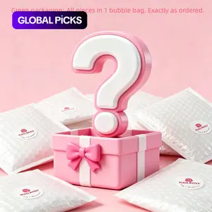 Mystery Box Handmade Press on Nails, 3D Floral Short Duck Design, Flower Design Nails, Shimmery Finish, Perfect for Weddings & Parties, Short Duck Nails